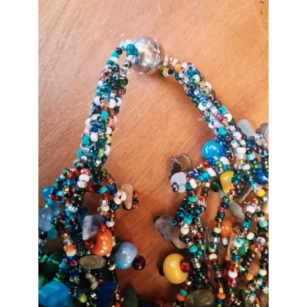 Rainbow artsy Handmade Czech Glass necklace
